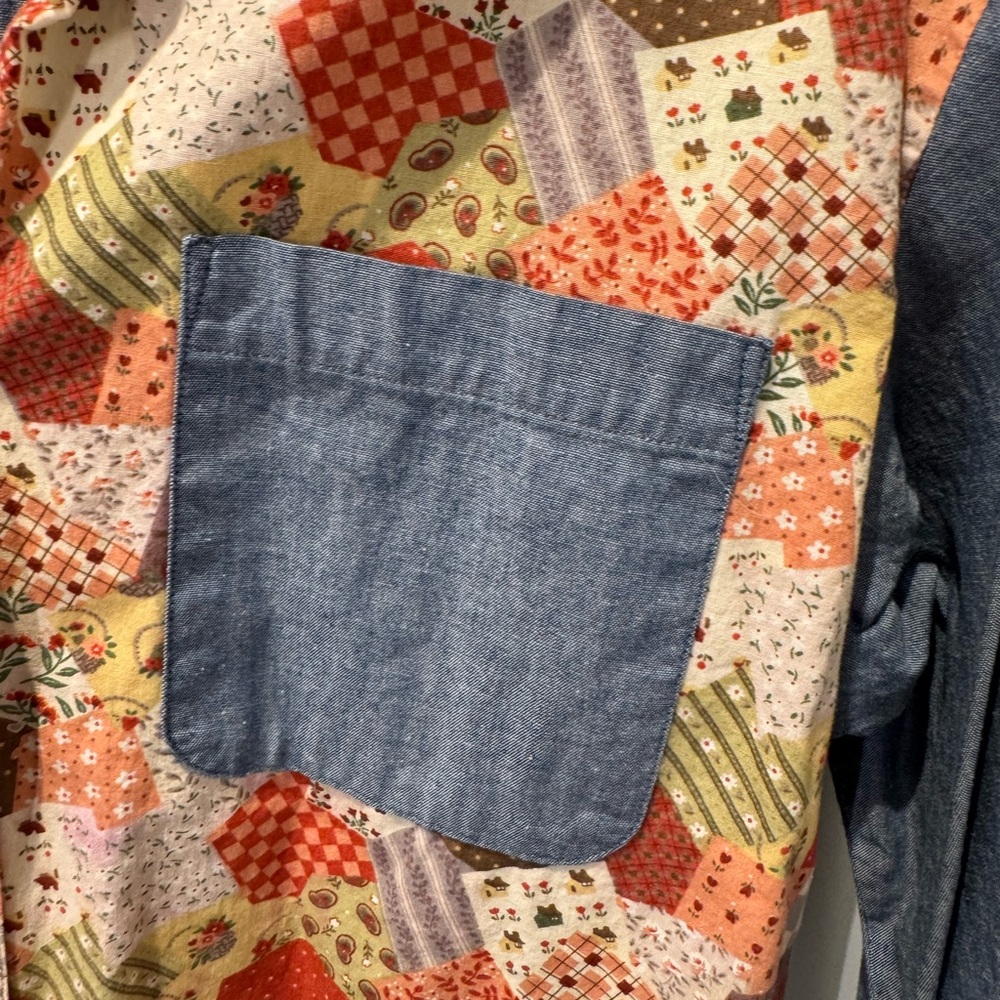 Patchwork Button-Up Shirt - image 5